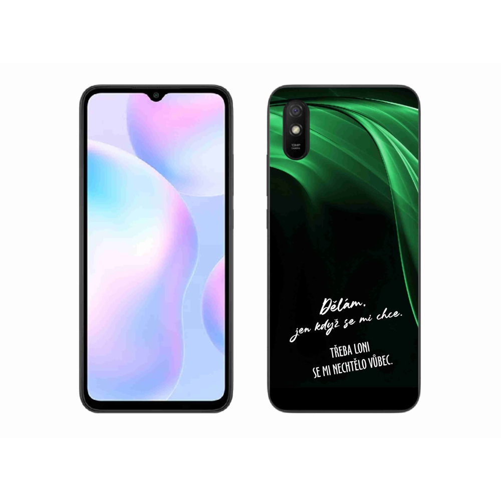 Gelový kryt mmCase na Xiaomi Redmi 9A - vtipný text 12 černé pozadí