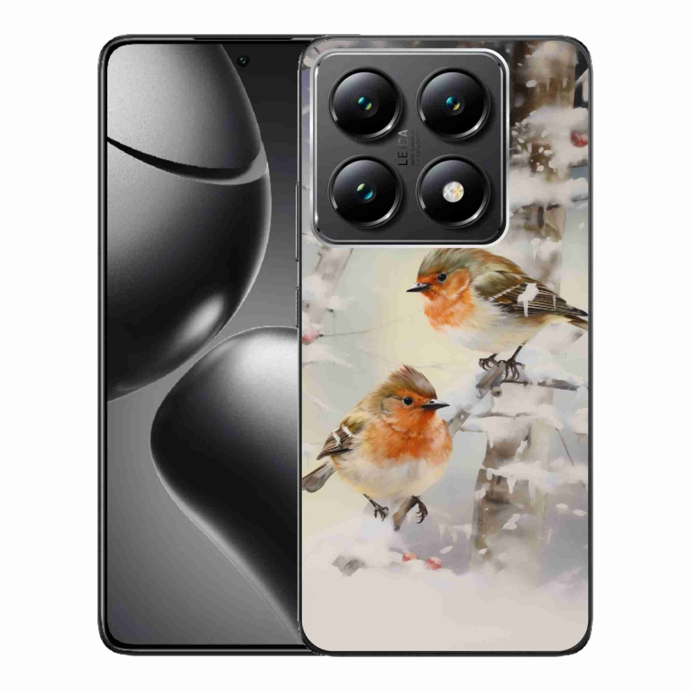 Gelový kryt mmCase na Xiaomi 14T Pro - ptáčci v zimě