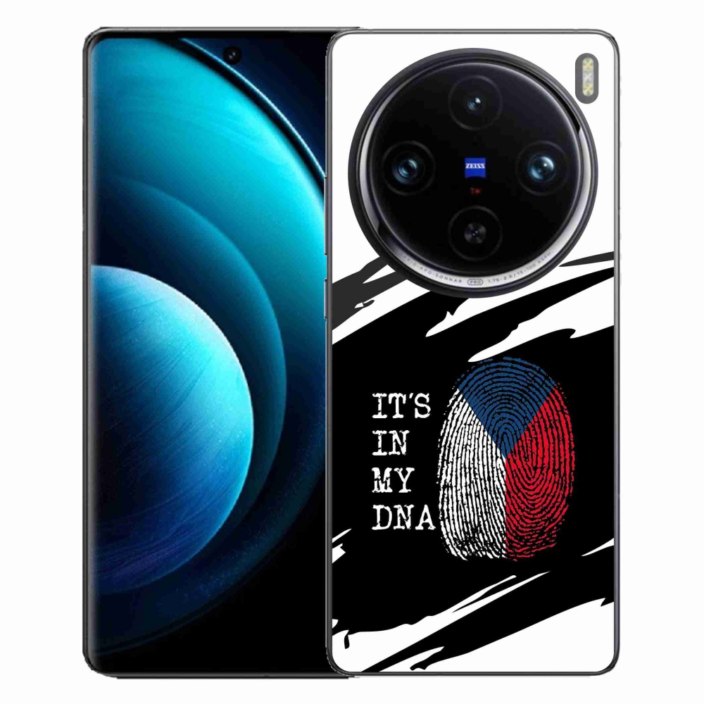 Gelový kryt mmCase na Vivo X100 Pro 5G - vlajka otisk prstu černobílé pozadí