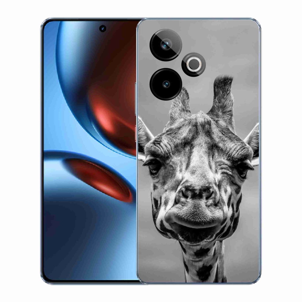 Gelový kryt mmCase na Realme GT 7 5G/GT 7T 5G - černobílá žirafa