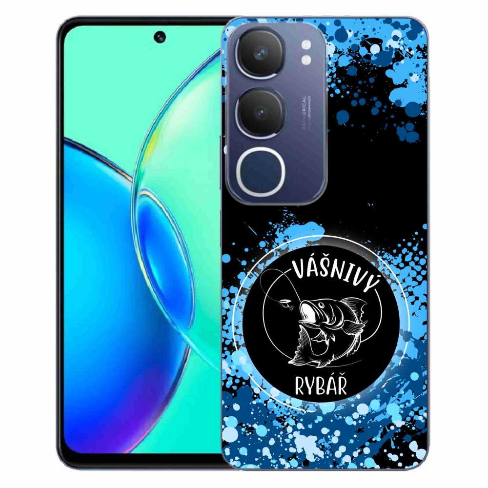 Gelový kryt mmCase na Vivo Y19s - vášnivý rybář černé pozadí