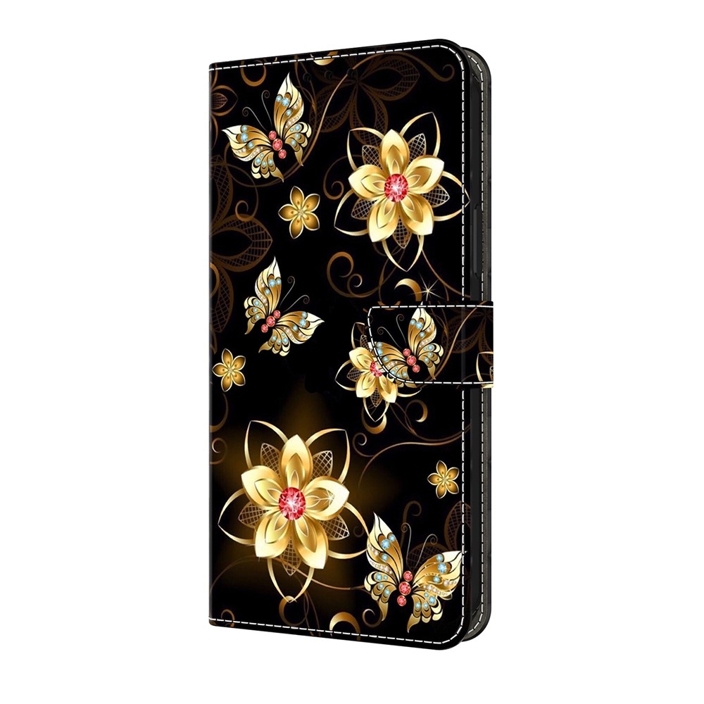 Smooth knížkové pouzdro na Google Pixel 10 Pro/Pixel 10 - zlatí motýli a květiny