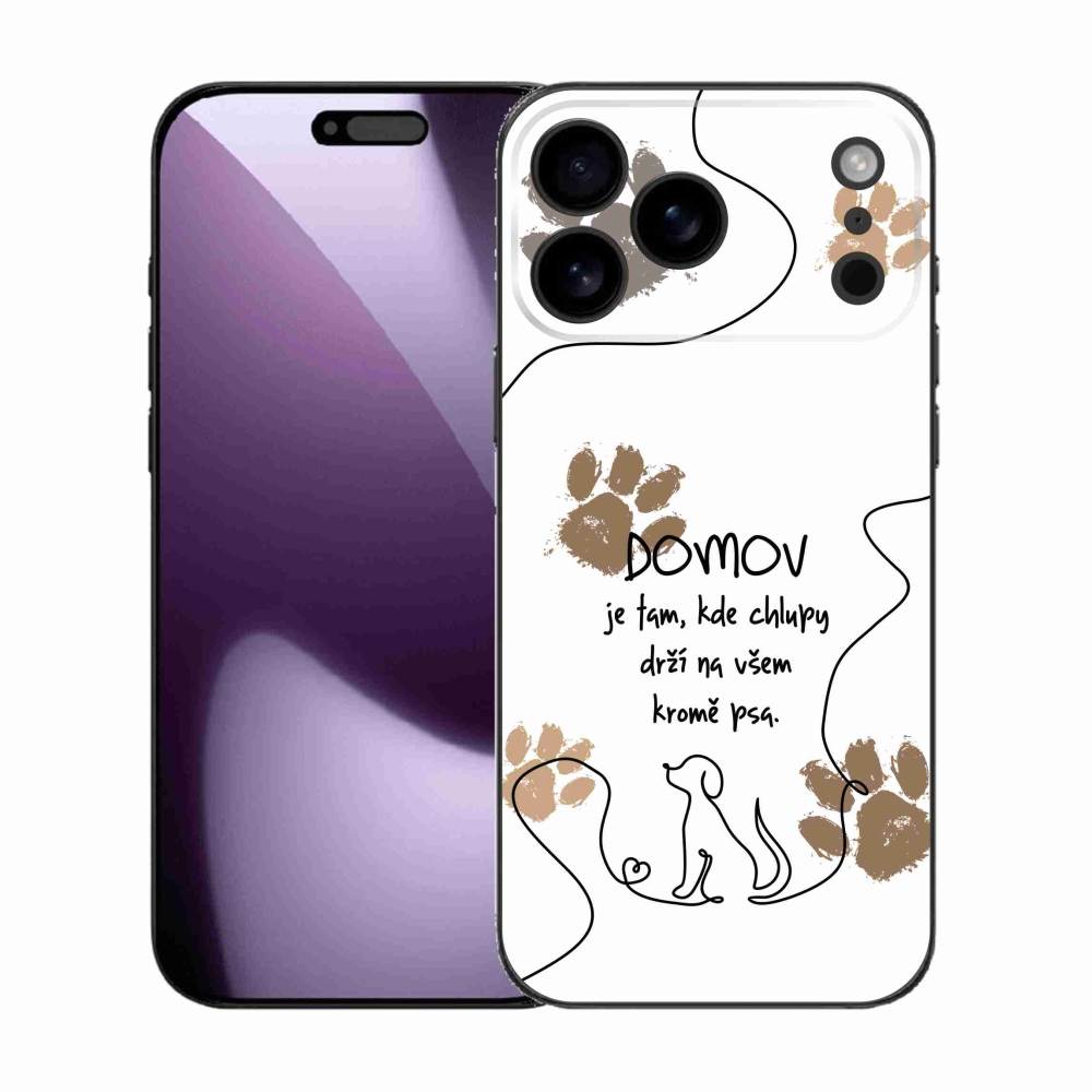 Gelový kryt mmCase na iPhone 17 Pro Max - psí motiv bílé pozadí