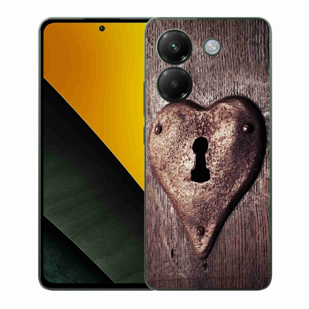 Gelový kryt mmCase na Xiaomi Poco M7 Pro 5G - zámek ve tvaru srdce