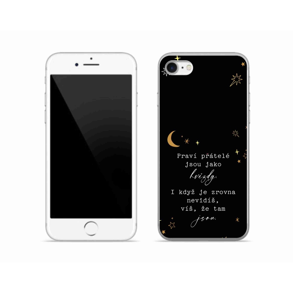 Gelový kryt mmCase na iPhone SE (2020) - citát 6 černé pozadí