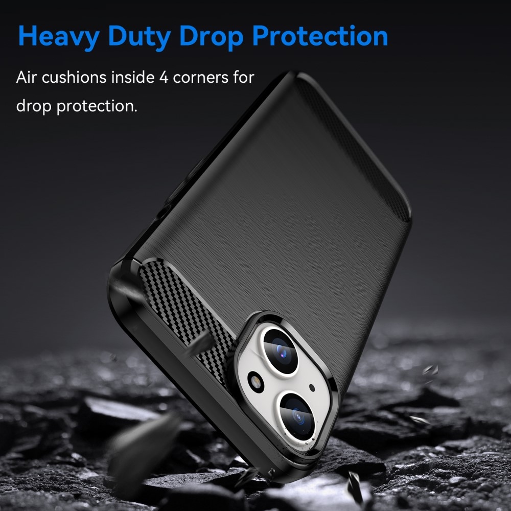 Carbon odolný gelový obal na iPhone 15 Plus - černý
