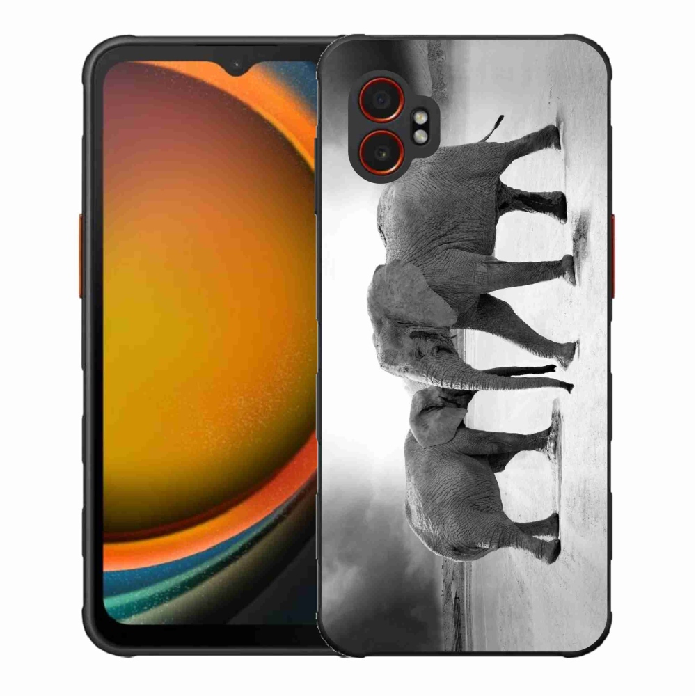 Gelový kryt mmCase na Samsung Galaxy Xcover 7 Pro - černobílí sloni