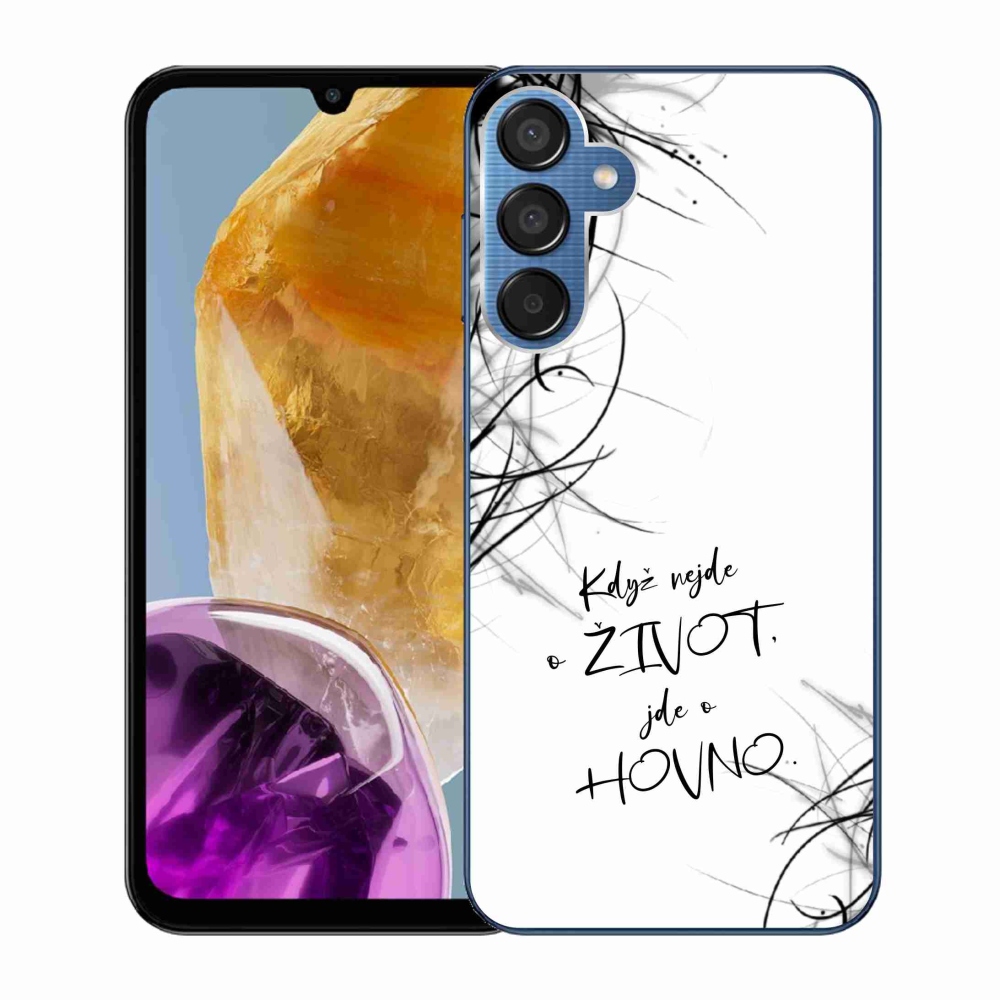 Gelový kryt mmCase na Samsung Galaxy M15 5G - vtipný text 16 bílé pozadí
