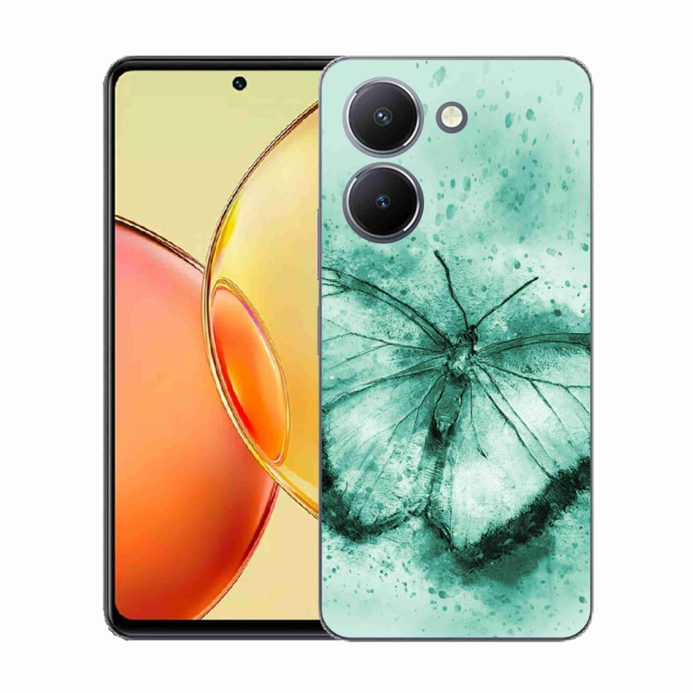 Gelový kryt mmCase na Vivo Y36 - zelený motýl