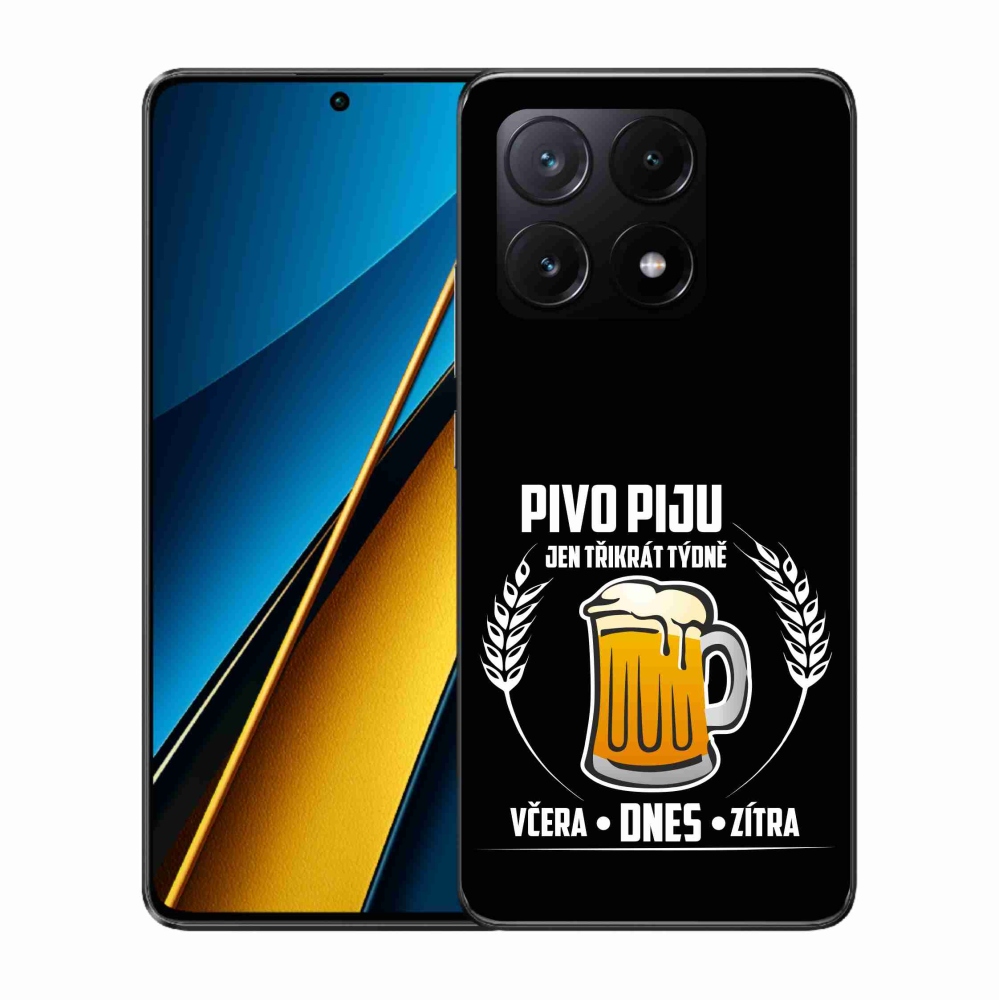 Gelový kryt mmCase na Xiaomi Poco X6 Pro 5G - pivní motiv černé pozadí