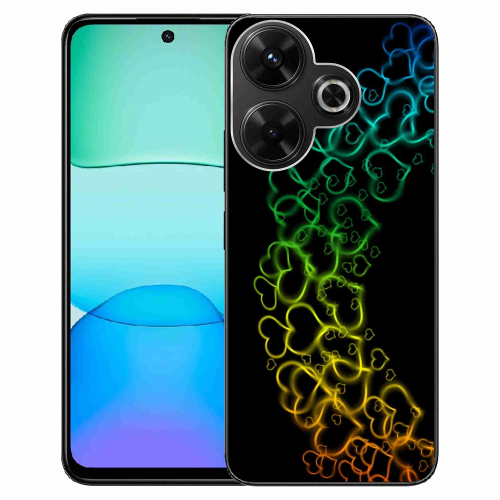 Gelový kryt mmCase na Xiaomi Redmi 13 4G/Poco M6 4G - barevná srdíčka