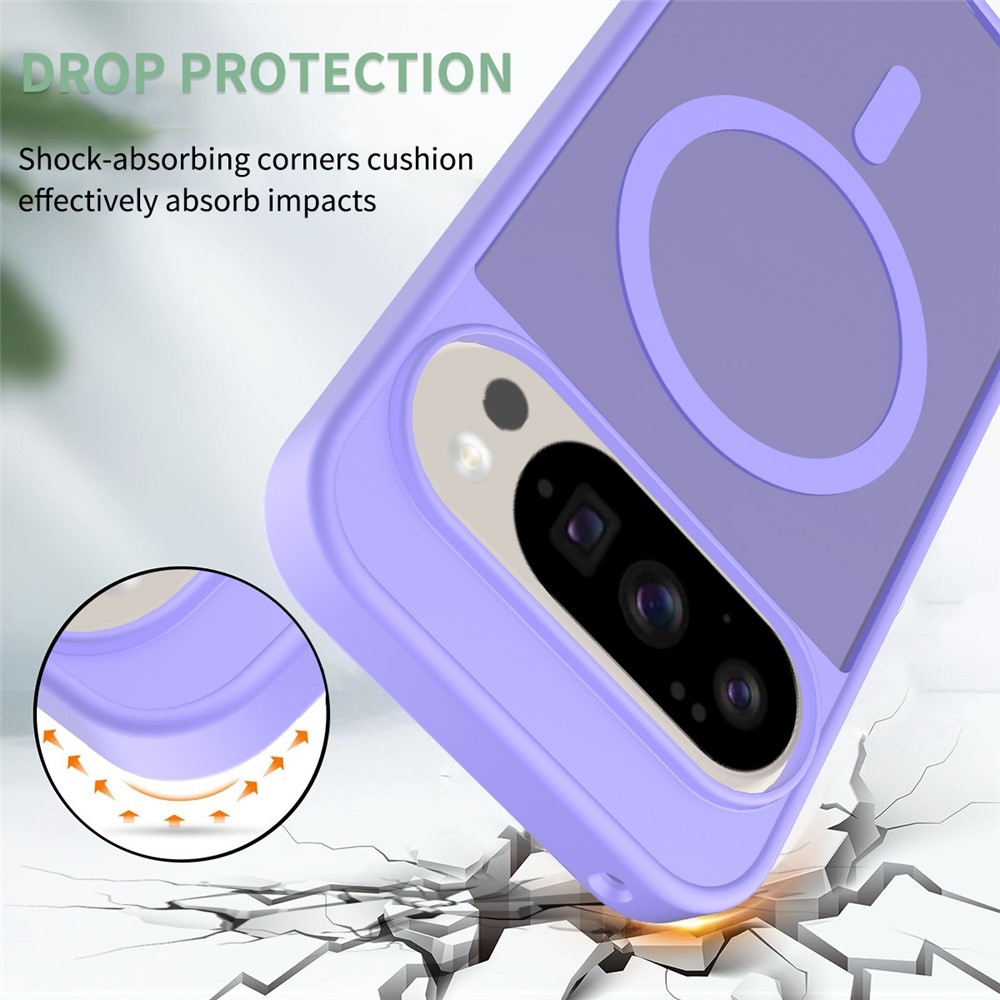 Skin gelový obal s pevnými zády a podporou MagSafe na Google Pixel 10 Pro/Pixel 10 - fialový