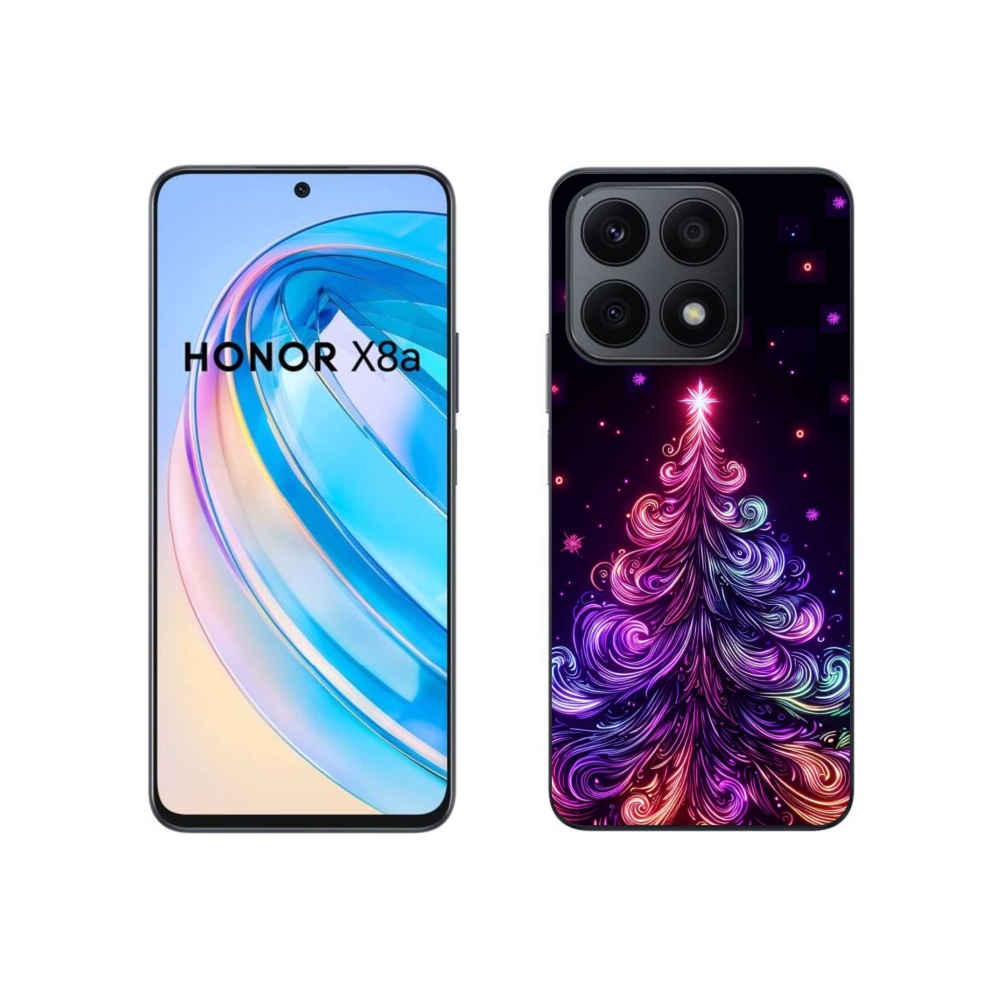 Gelový kryt mmCase na Honor X8a - neonový vánoční stromek 1