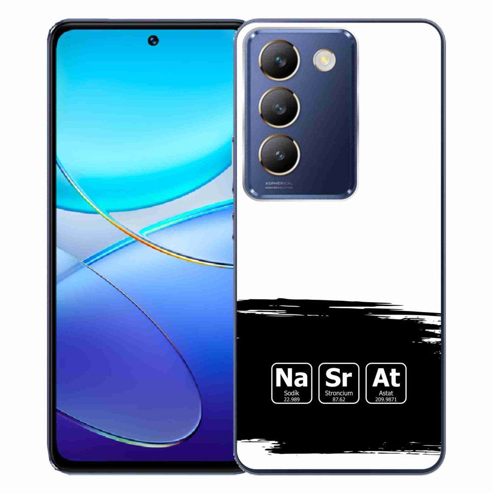 Gelový kryt mmCase na Vivo V40 SE 4G/5G - chemické prvky černobílé pozadí
