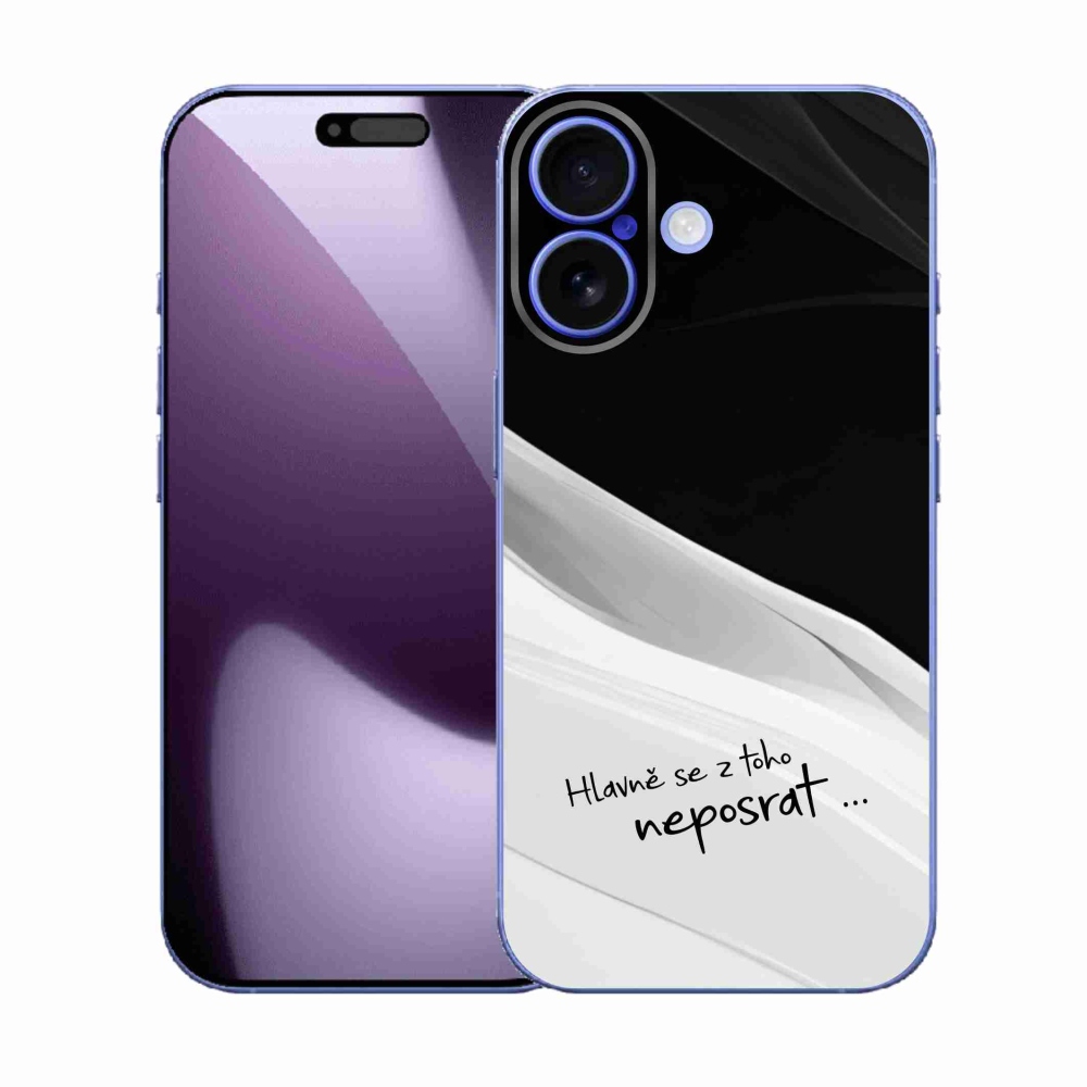 Gelový kryt mmCase na iPhone 17 - vtipný text 13 bíločerné pozadí