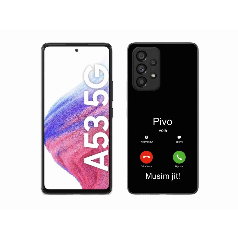 Gelový kryt mmCase na Samsung Galaxy A53 5G - pivo volá černé pozadí