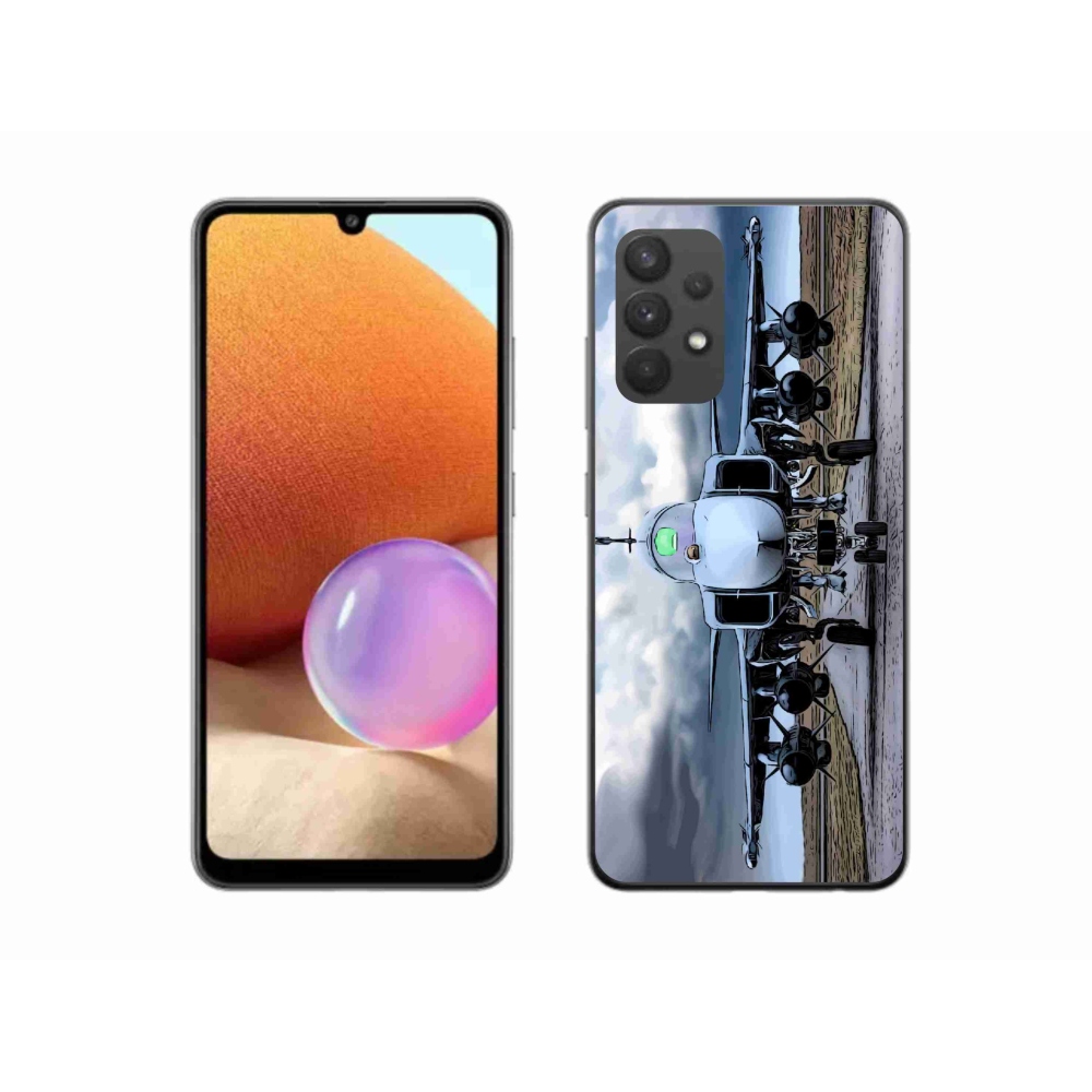 Gelový kryt mmCase na Samsung Galaxy A32 4G - vojenské letadlo
