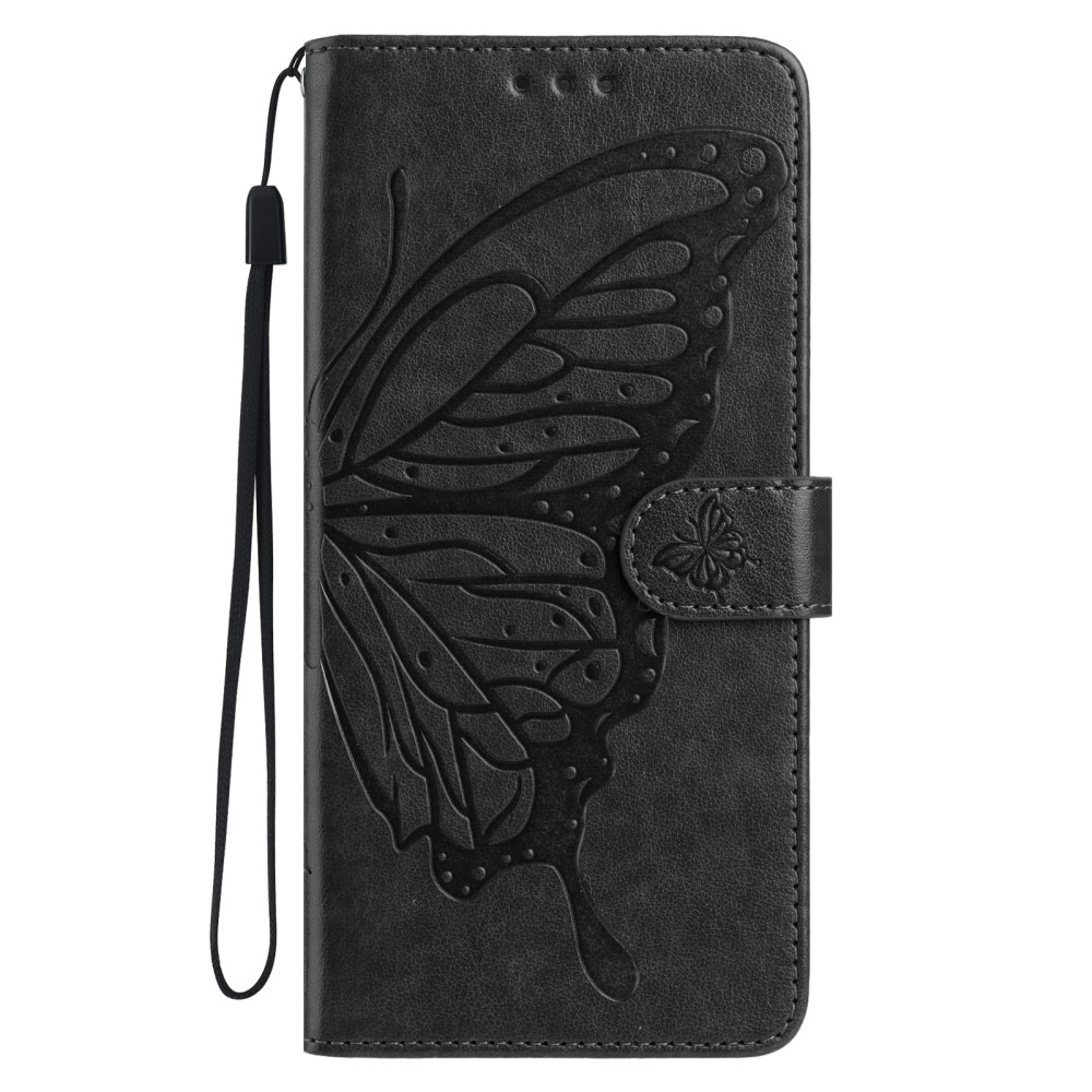 Floral Butterfly knížkové pouzdro na Xiaomi Redmi A5 (171.7x77.8x8.3mm) - černé