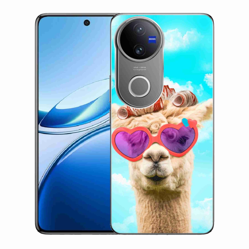 Gelový kryt mmCase na Vivo V50 5G - lama s brýlemi