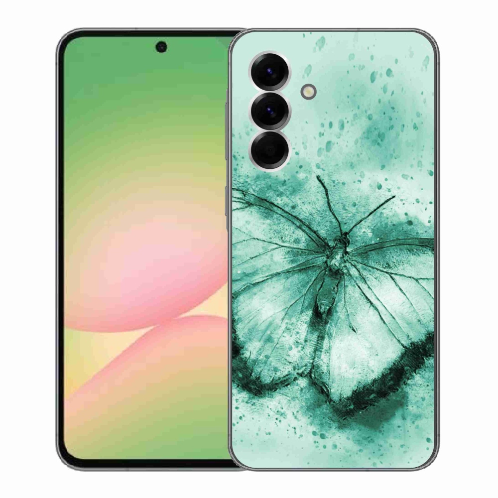 Gelový kryt mmCase na Samsung Galaxy A56 5G - zelený motýl