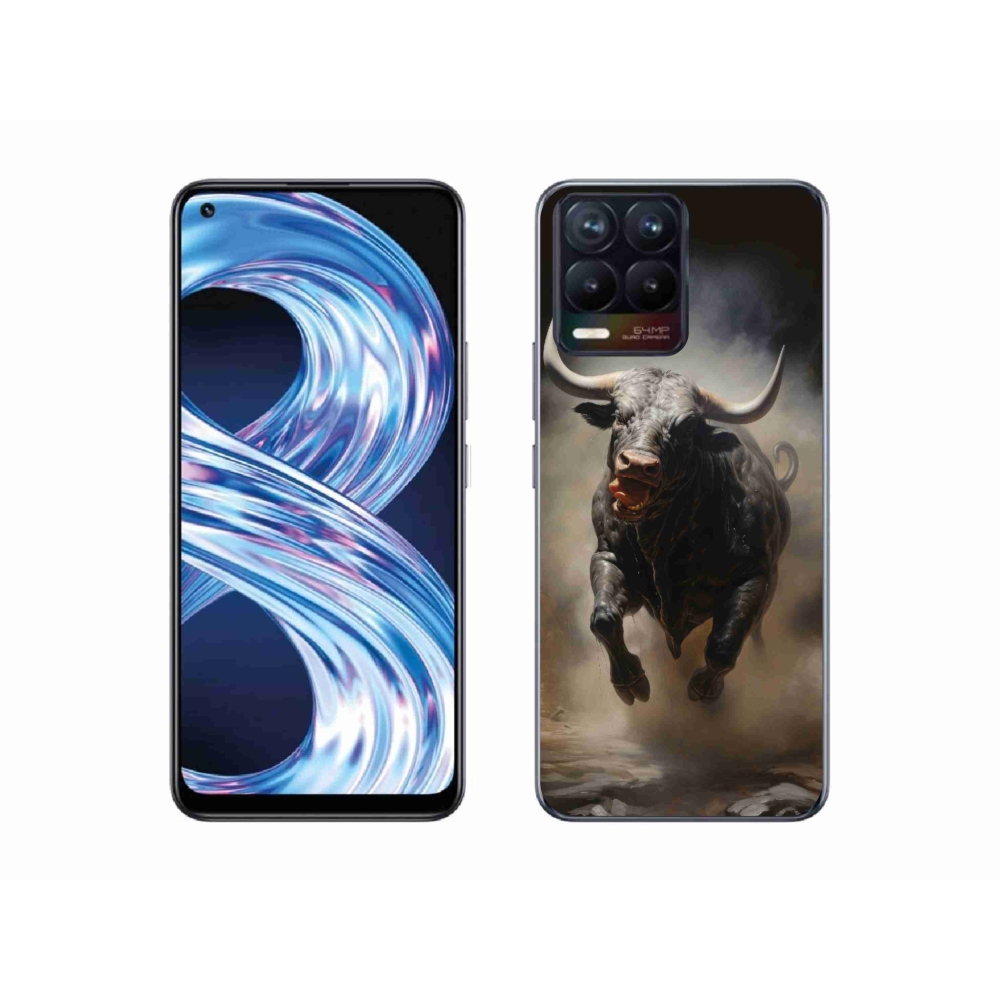 Gelový kryt mmCase na Realme 8 Pro - rozzuřený býk