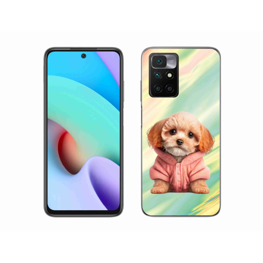 Gelový kryt mmCase na Xiaomi Redmi 10/Redmi 10 (2022) - štěně ve svetru