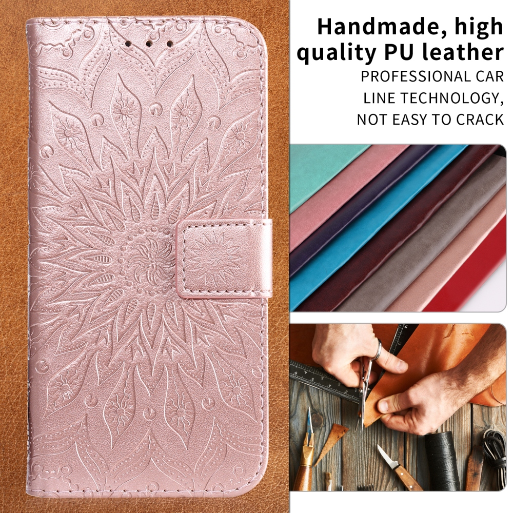 Sunflower knížkové pouzdro na Xiaomi Redmi 15C 4G/5G (173mm) - růžovozlaté
