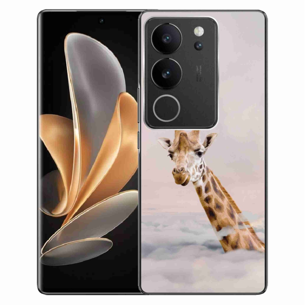 Gelový kryt mmCase na Vivo V29 5G - žirafa v oblacích