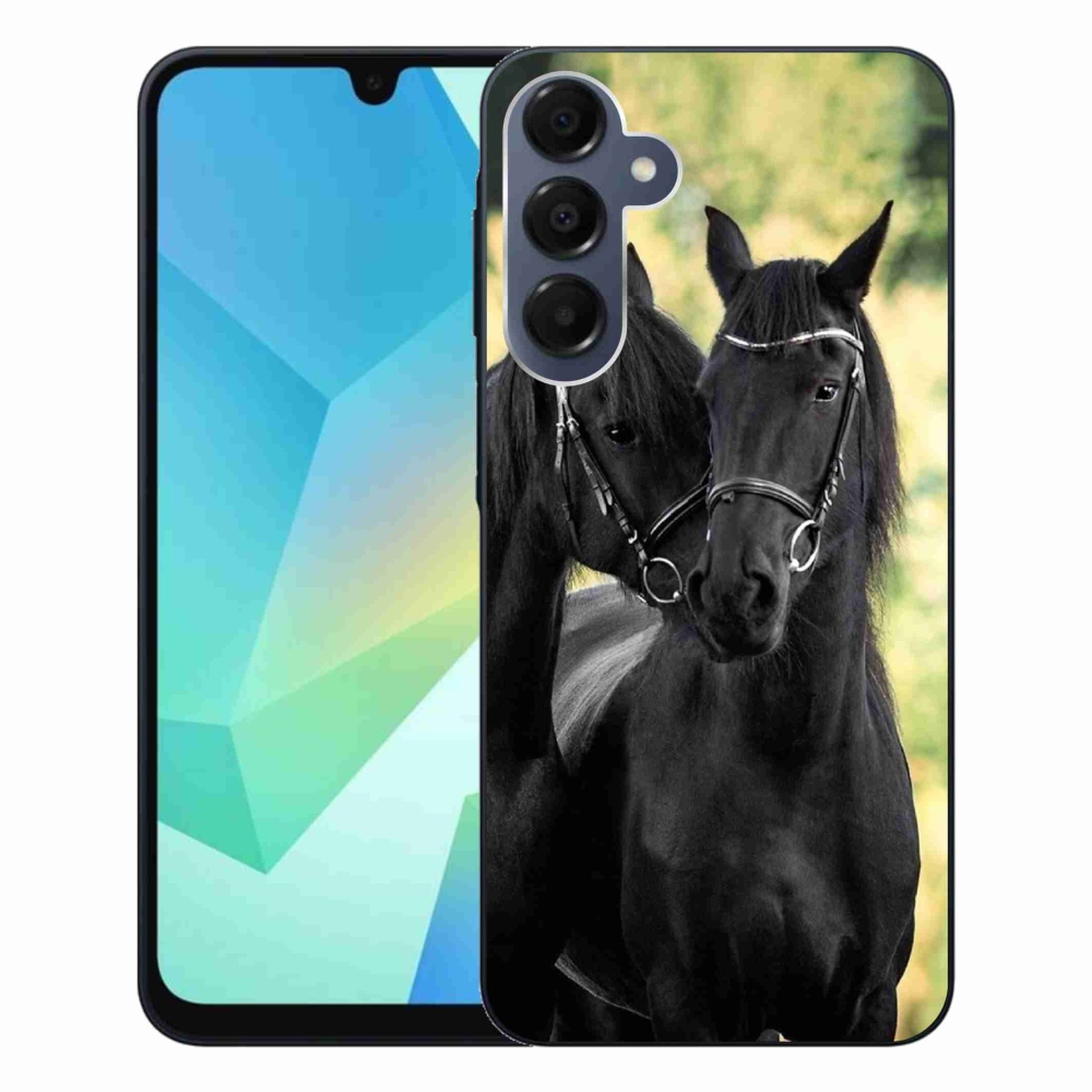 Gelový kryt mmCase na Samsung Galaxy A16 4G/5G - dva černí koně