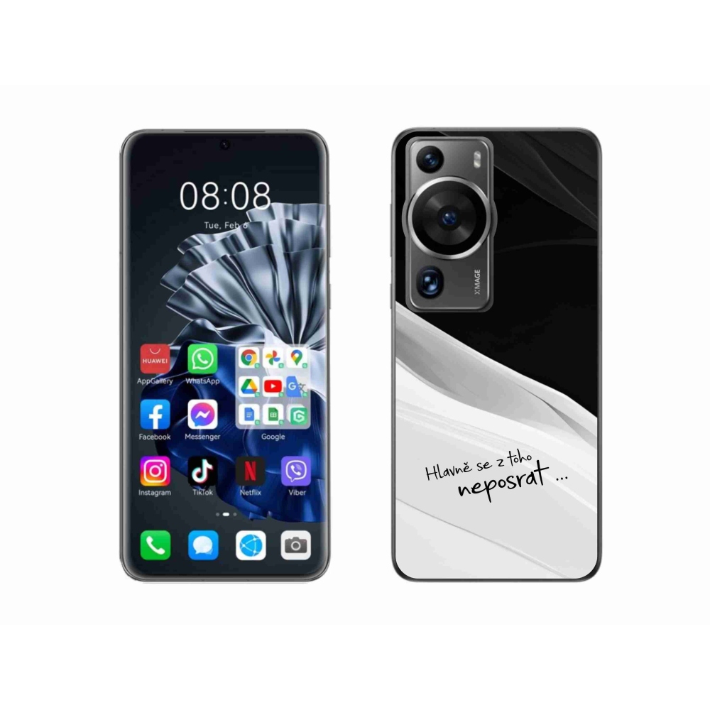 Gelový kryt mmCase na Huawei P60 Pro - vtipný text 13 bíločerné pozadí