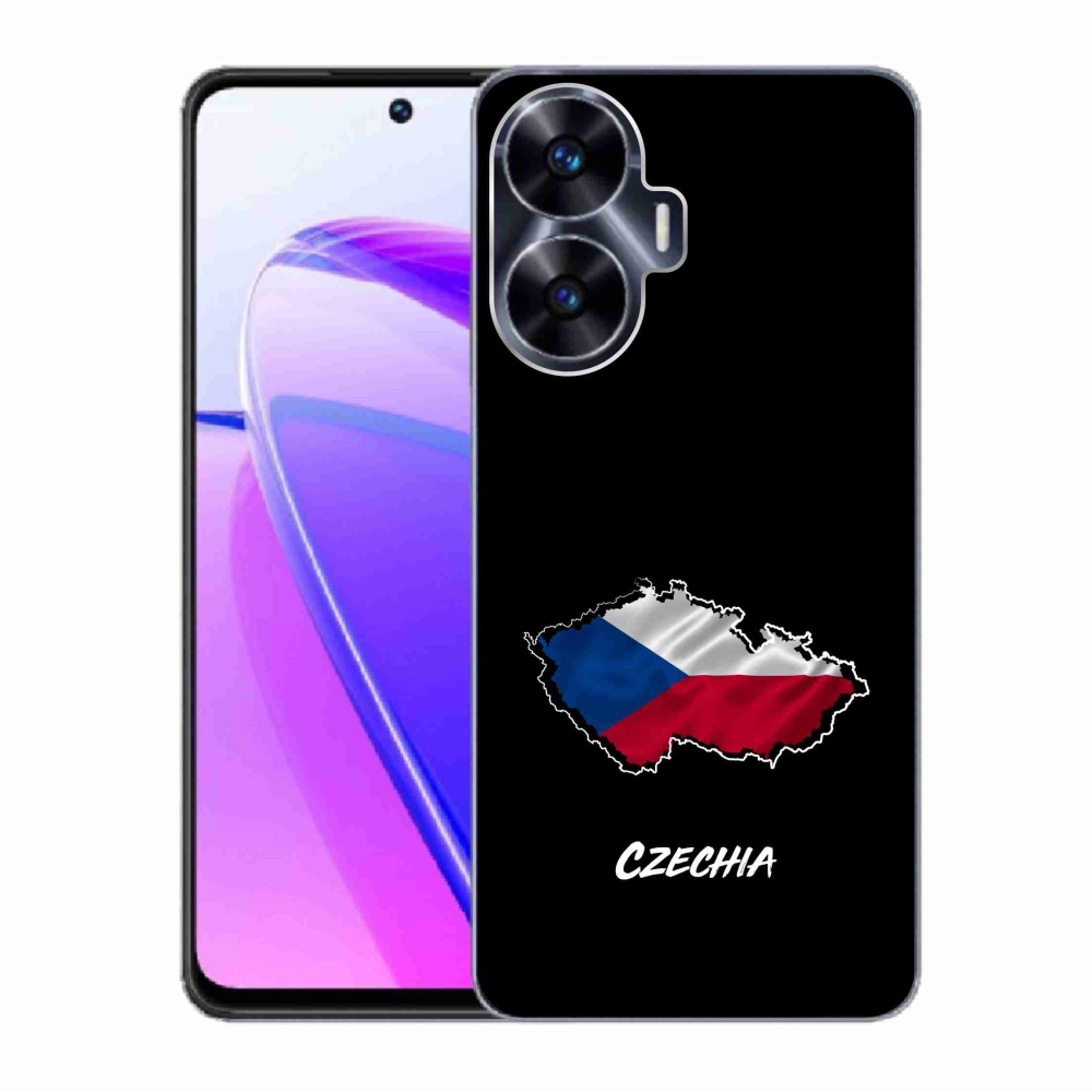 Gelový kryt mmCase na Realme C55 - Czechia černé pozadí