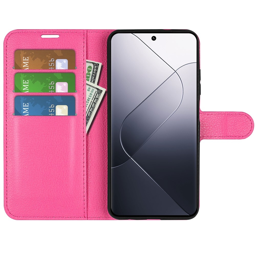 Litchi knížkové pouzdro na Xiaomi 14 - rose