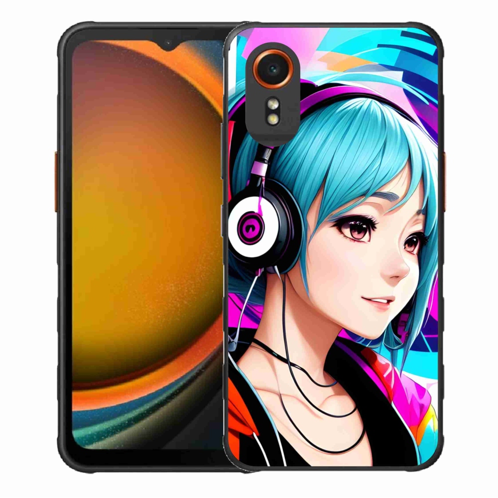 Gelový kryt mmCase na Samsung Galaxy Xcover 7 - dívka se sluchátky