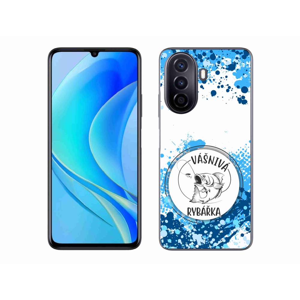 Gelový kryt mmCase na Huawei Nova Y70 - vášnivá rybářka bílé pozadí