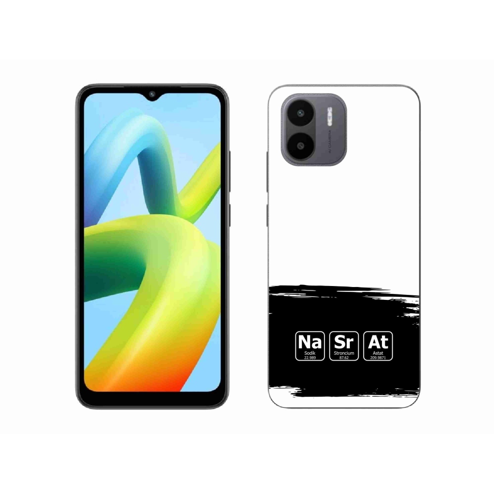 Gelový kryt mmCase na Xiaomi Redmi A1 - chemické prvky černobílé pozadí