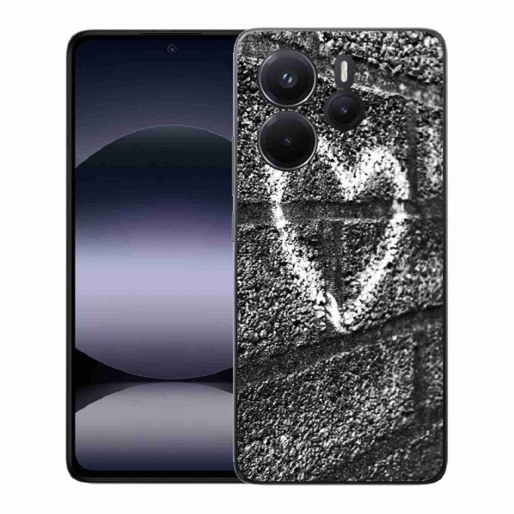 Gelový kryt mmCase na Xiaomi Redmi Note 14 - srdce na zdi