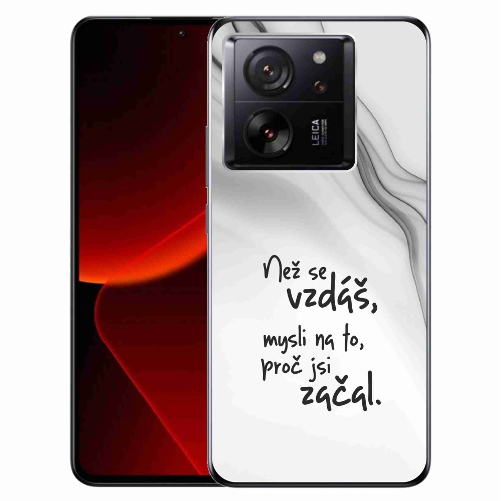 Gelový kryt mmCase na Xiaomi 13T/13T Pro - citát 2 bílé pozadí