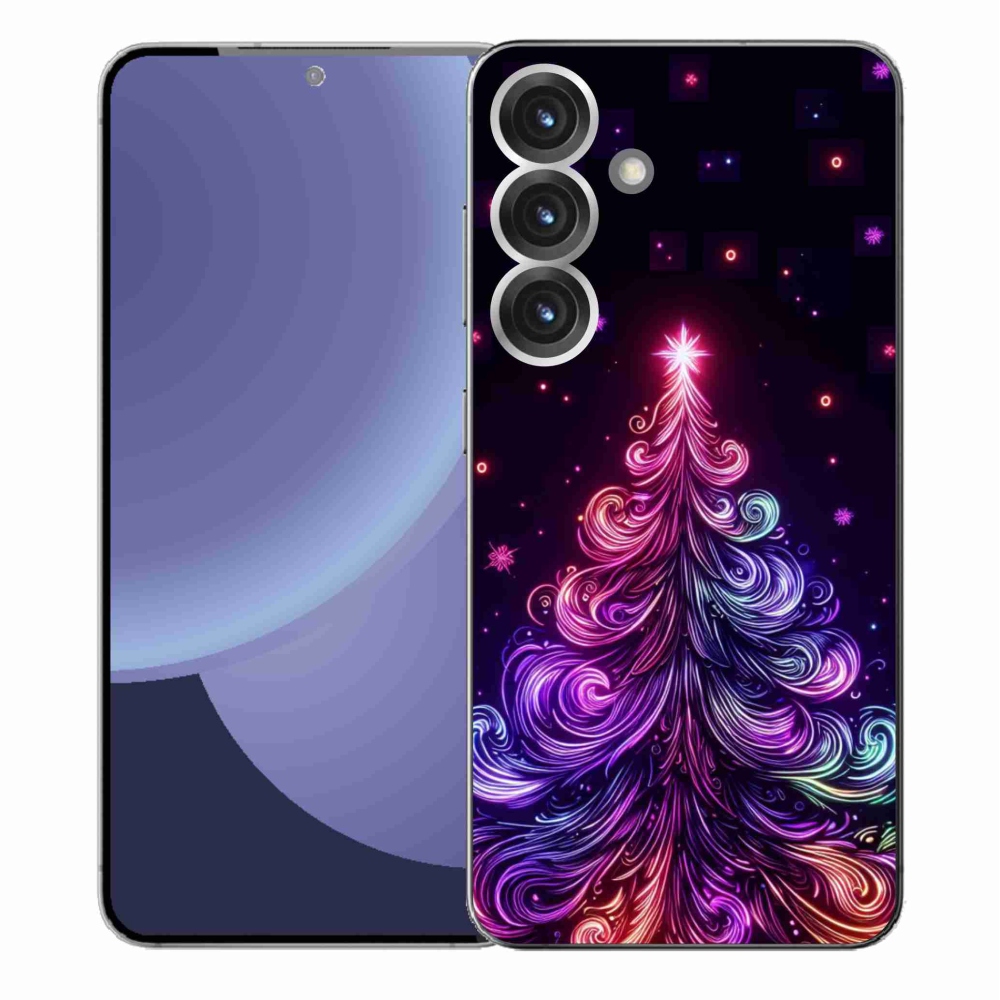 Gelový kryt mmCase na Samsung Galaxy S25+ - neonový vánoční stromek 1