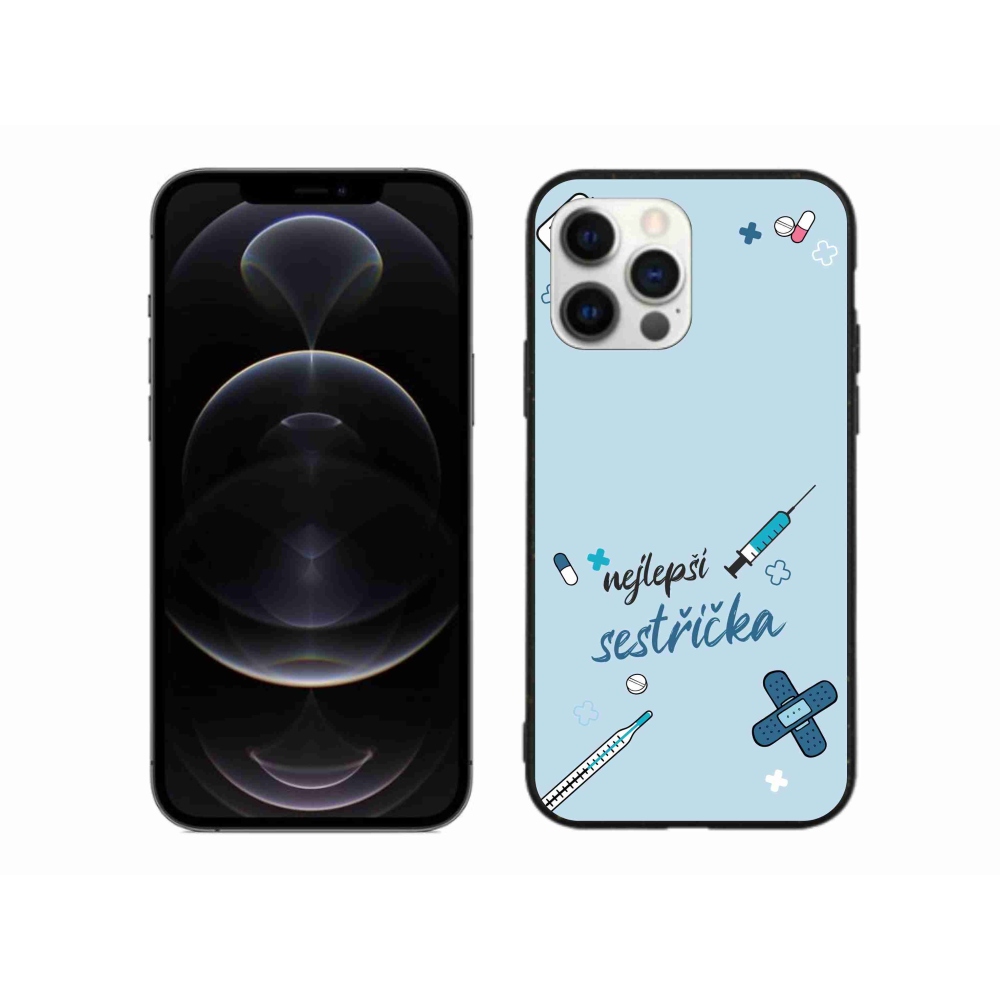 Gelový kryt mmCase na iPhone 12 Pro Max - nejlepší sestřička modré pozadí