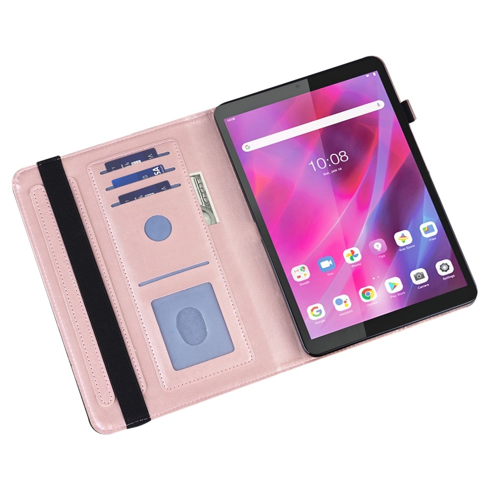 Flower zavírací pouzdro na Lenovo Tab M8 4. Gen (2024) - růžovozlaté