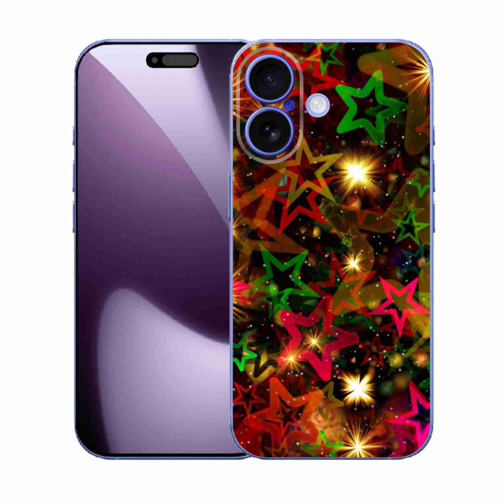 Gelový kryt mmCase na iPhone 17 - barevné hvězdičky