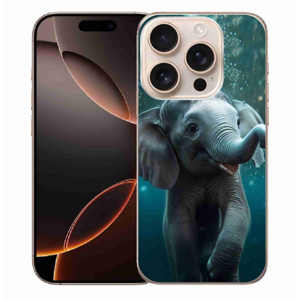 Gelový kryt mmCase na iPhone 16 Pro Max - slůně pod vodou