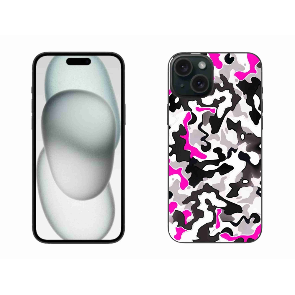 Gelový kryt mmCase na iPhone 15 Plus - maskáčový vzor 5