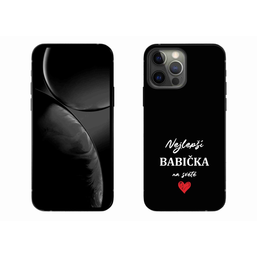 Gelový kryt mmCase na iPhone 13 Pro Max 6.7 - nejlepší babička 1 černé pozadí
