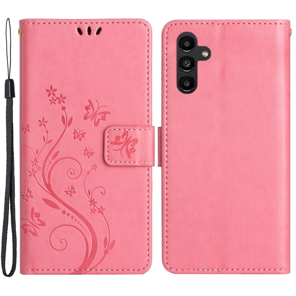Flowers knížkové pouzdro na Samsung Galaxy A05s - růžové