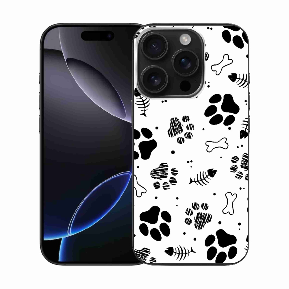 Gelový kryt mmCase na iPhone 16 Pro - psí tlapky 1