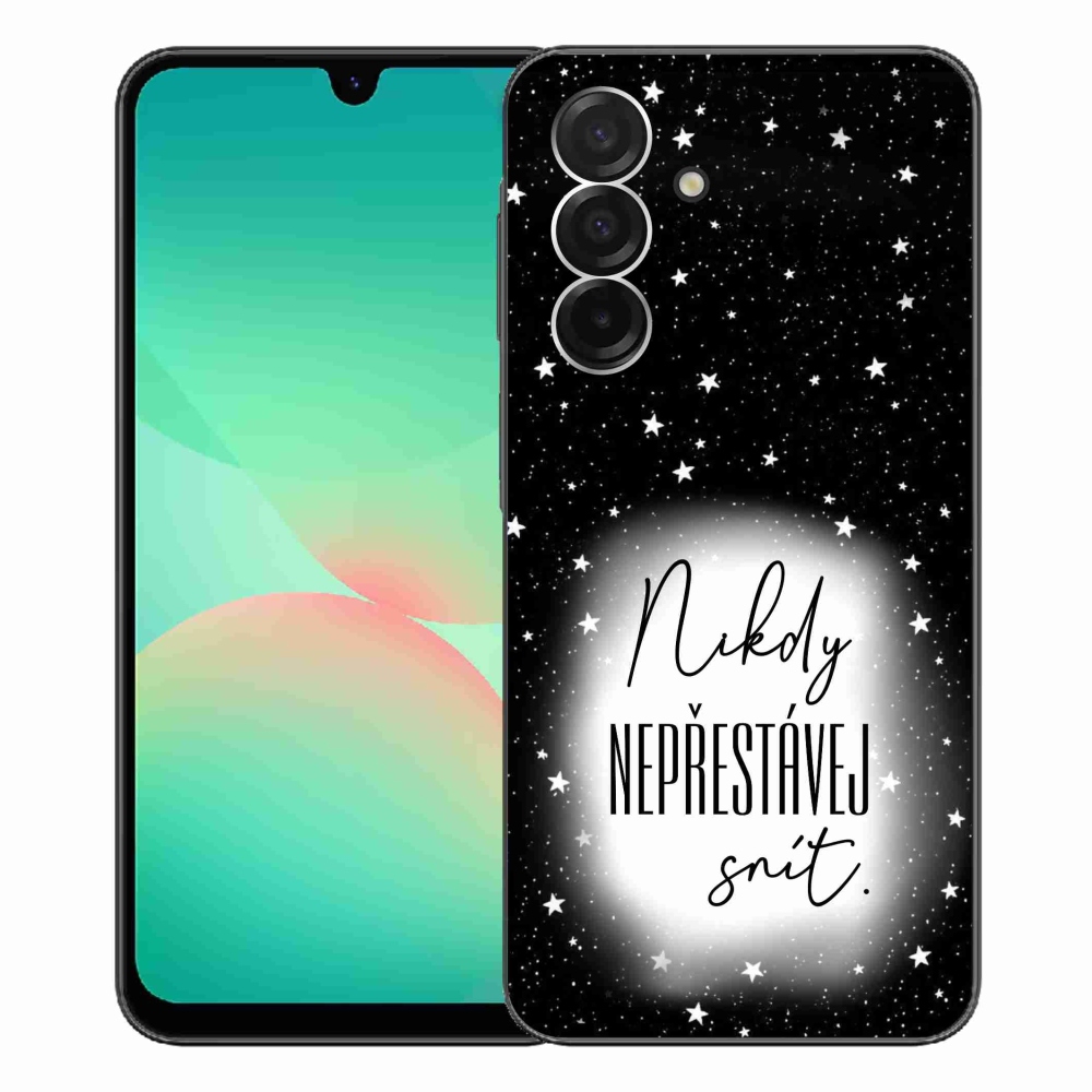 Gelový kryt mmCase na Samsung Galaxy A26 5G - citát 1 bíločerné pozadí