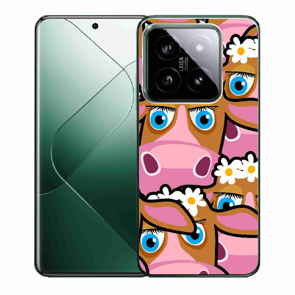 Gelový kryt mmCase na Xiaomi 14 - kreslené kravičky