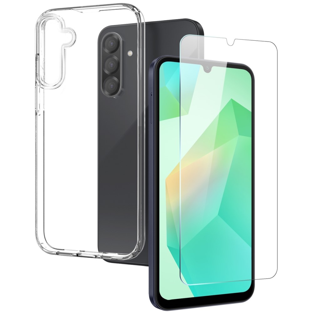 NORTHJO průhledný gelový obal + tvrzené sklo na Samsung Galaxy A26 5G - průhledný