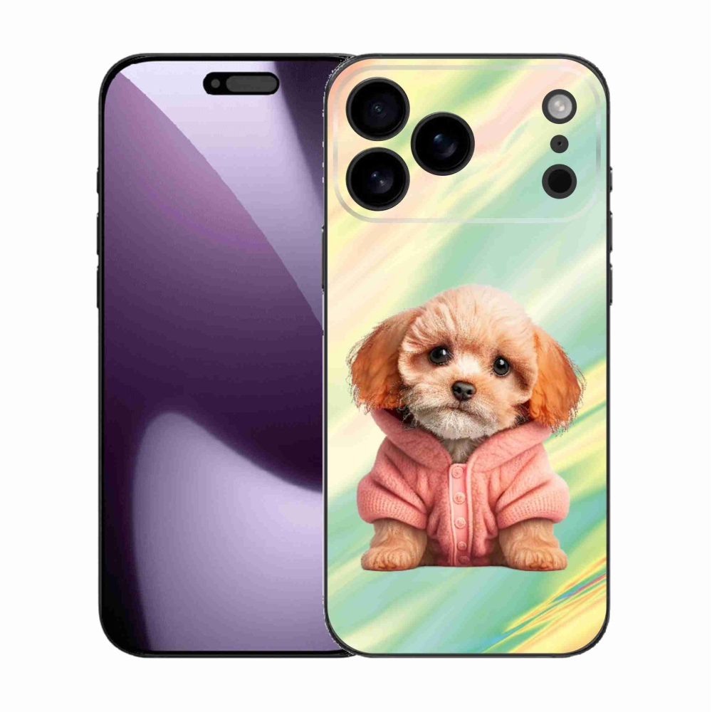 Gelový kryt mmCase na iPhone 17 Pro Max - štěně ve svetru